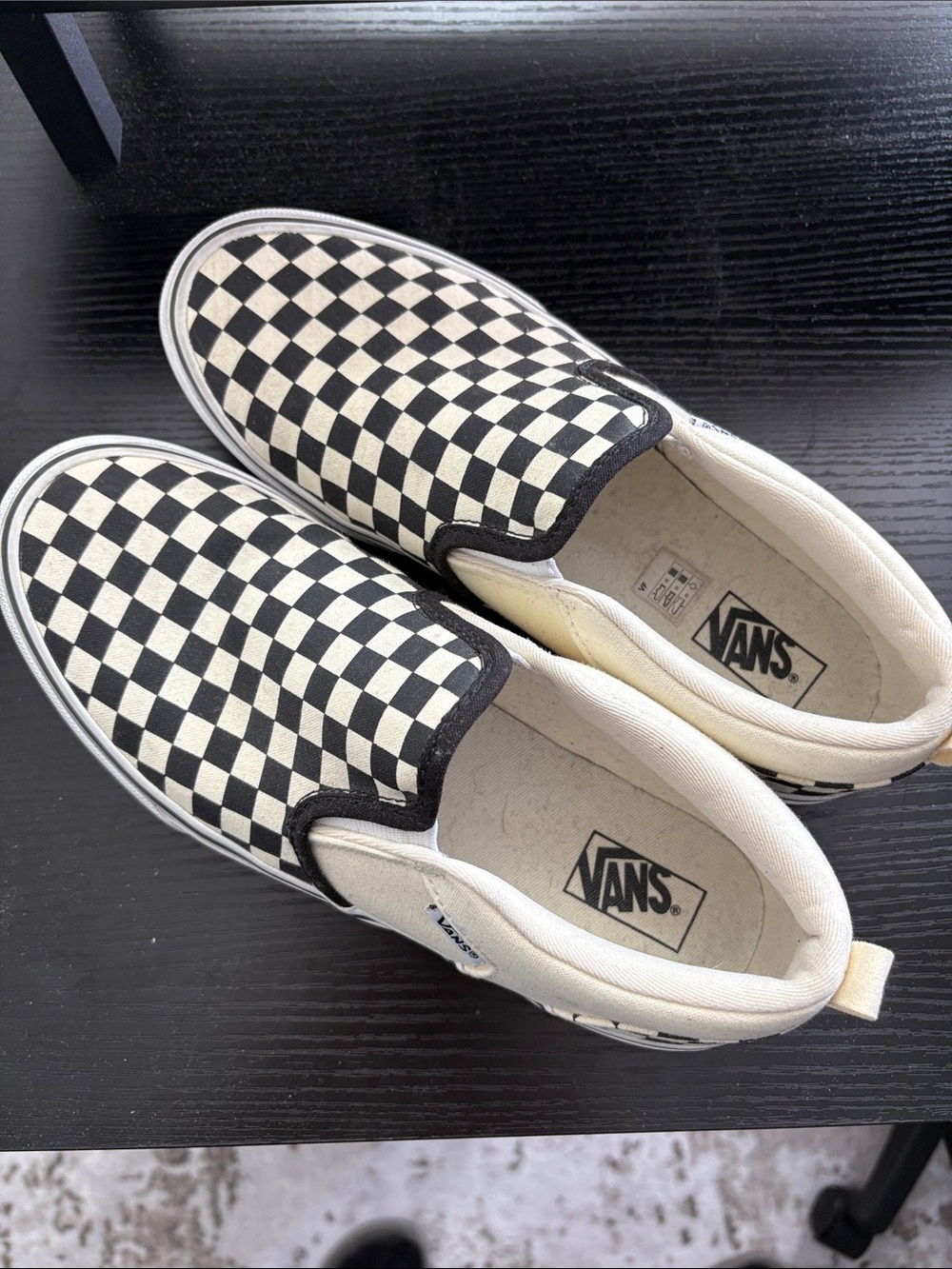 Vans Checkerboard Slip-On Sneakers - Black & White
